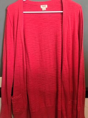 Mossimo Supply Co. Open Front Cardigan in Bright Red sz L excellent condition